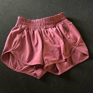 Lululemon high rise pink tracker shorts